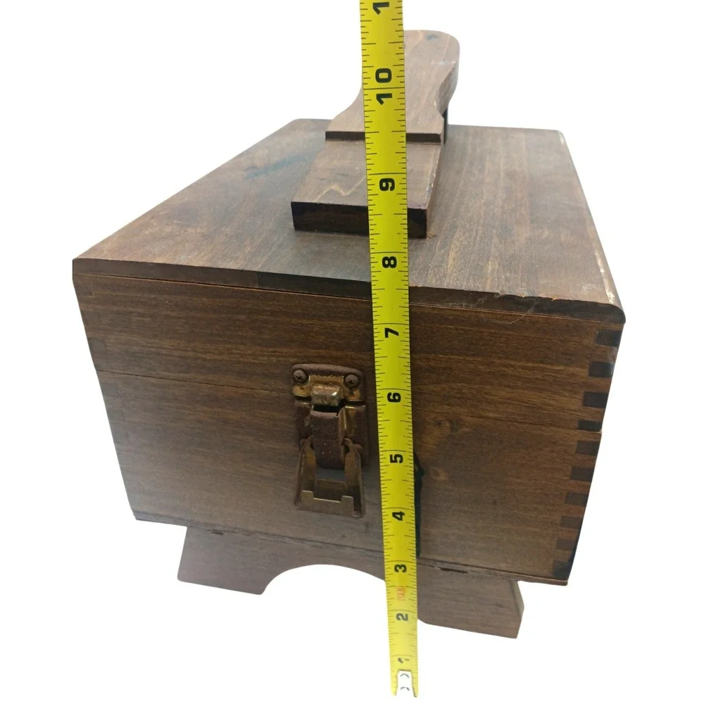 Vintage 30 PC Wooden Shoe Valet Shoe Shine Box Kit w/ Brushes & Polish